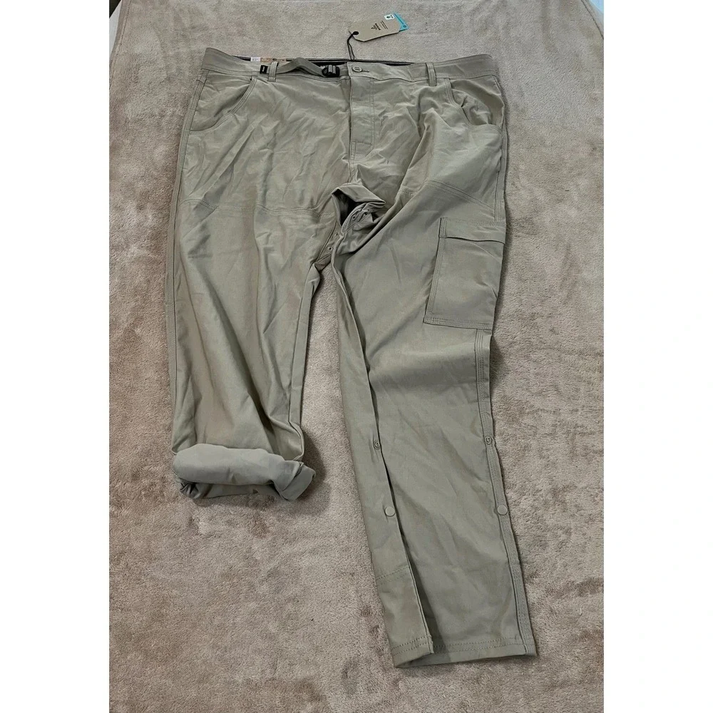 Prana Stretch Zion Slim PantII Men's 42x30 Sandbar Beige Tapered Cargo $95 NEW